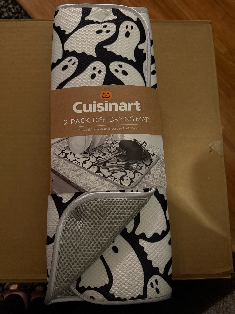 Cuisinart Ghost Pattern Dish Drying Mat - White & Black